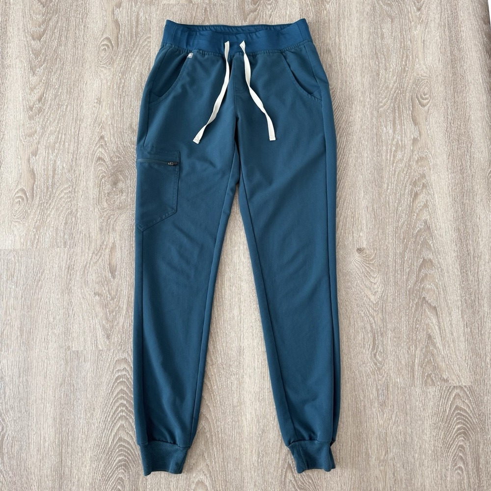 FIGS Scrub Pants Technical Collection Teal Jogger Pockets Medical Womens XS Tall